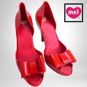 Mel by Melissa Jelly Red Heels with Bow